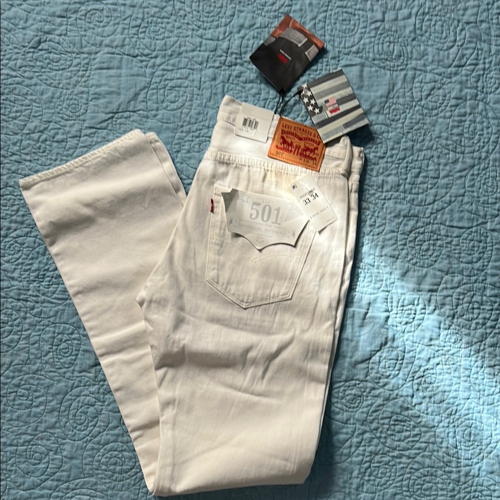 Levi's White Straight Pants